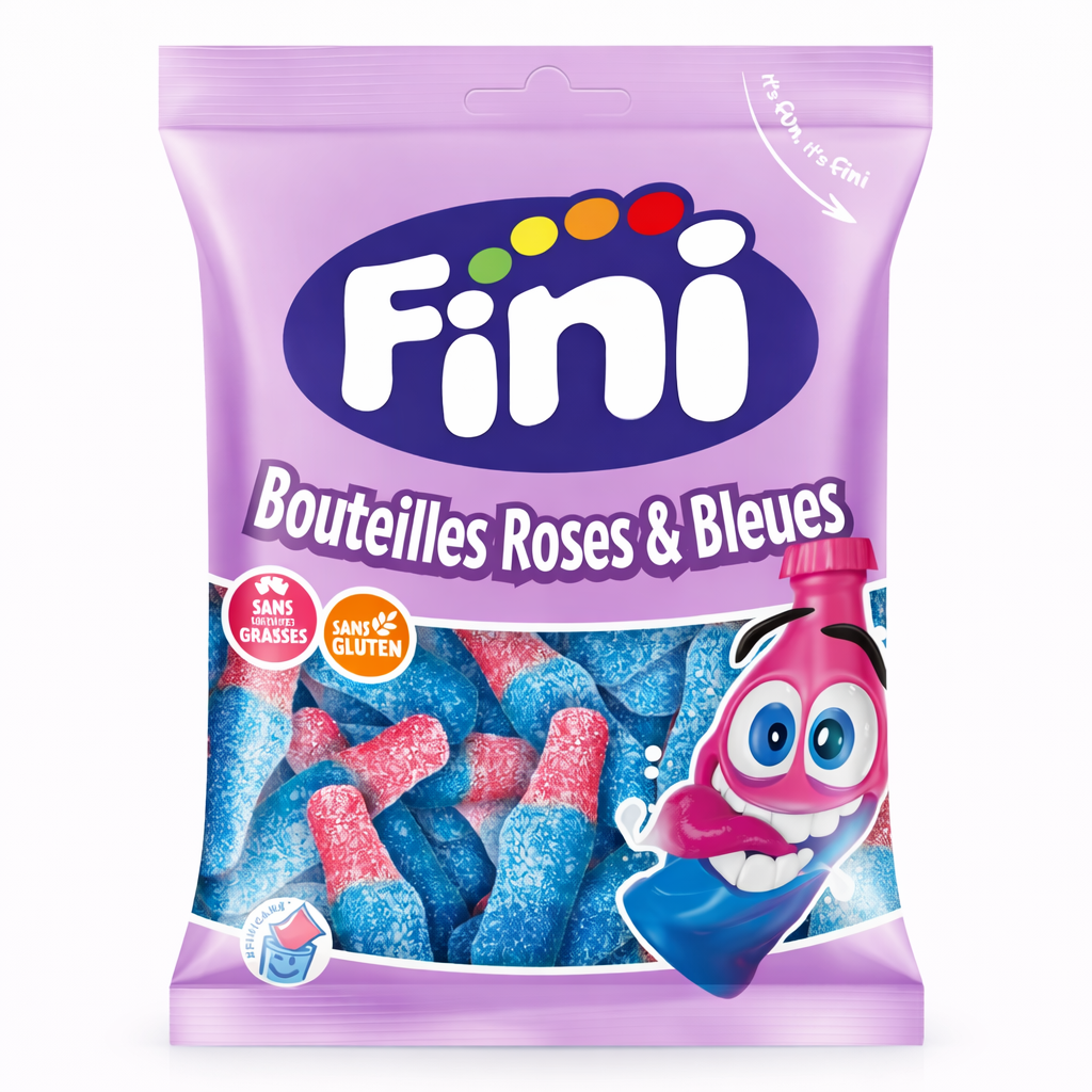 Fini Bouteilles roses et bleues